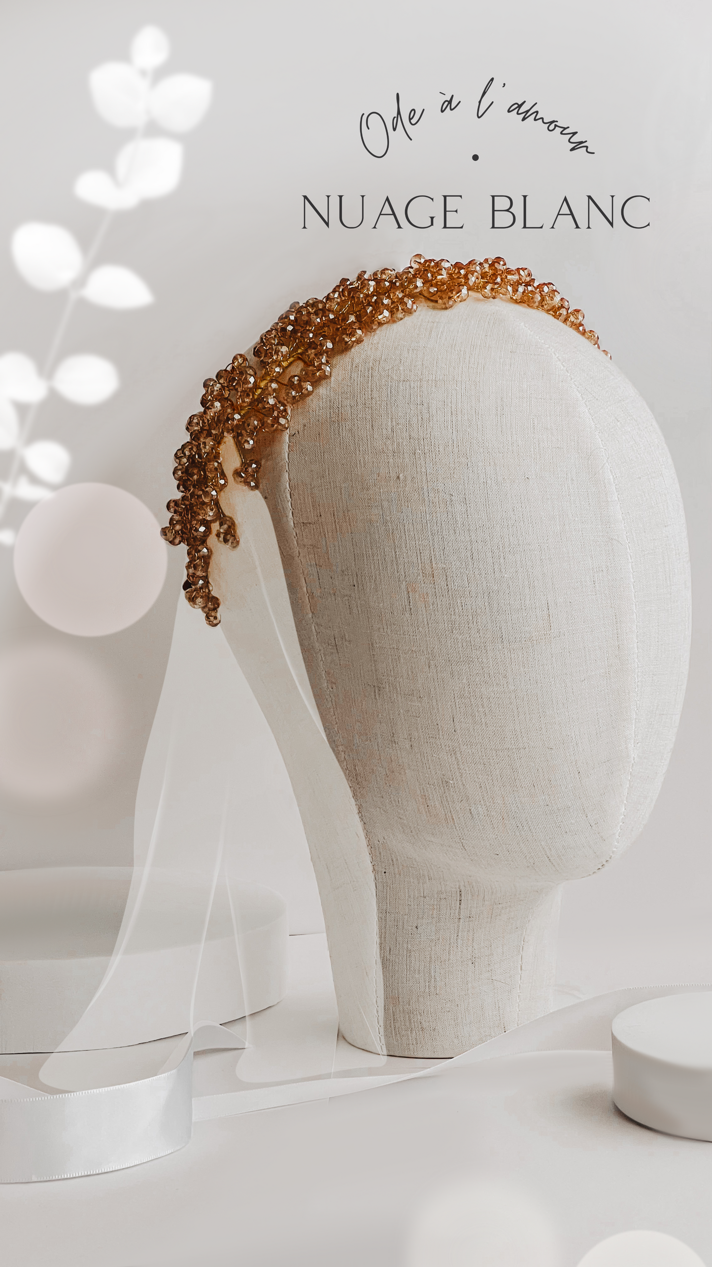 Bijou de tête en cristal couleur bronze