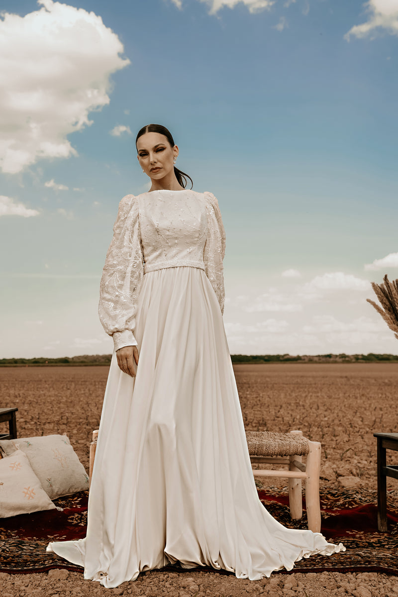 Robe de mariée création Nuage Blanc