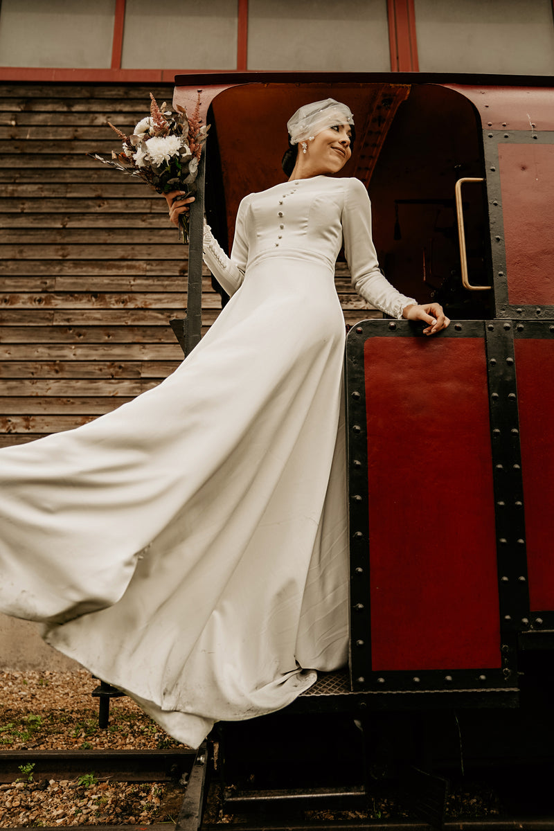 Robe de mariée création Nuage Blanc