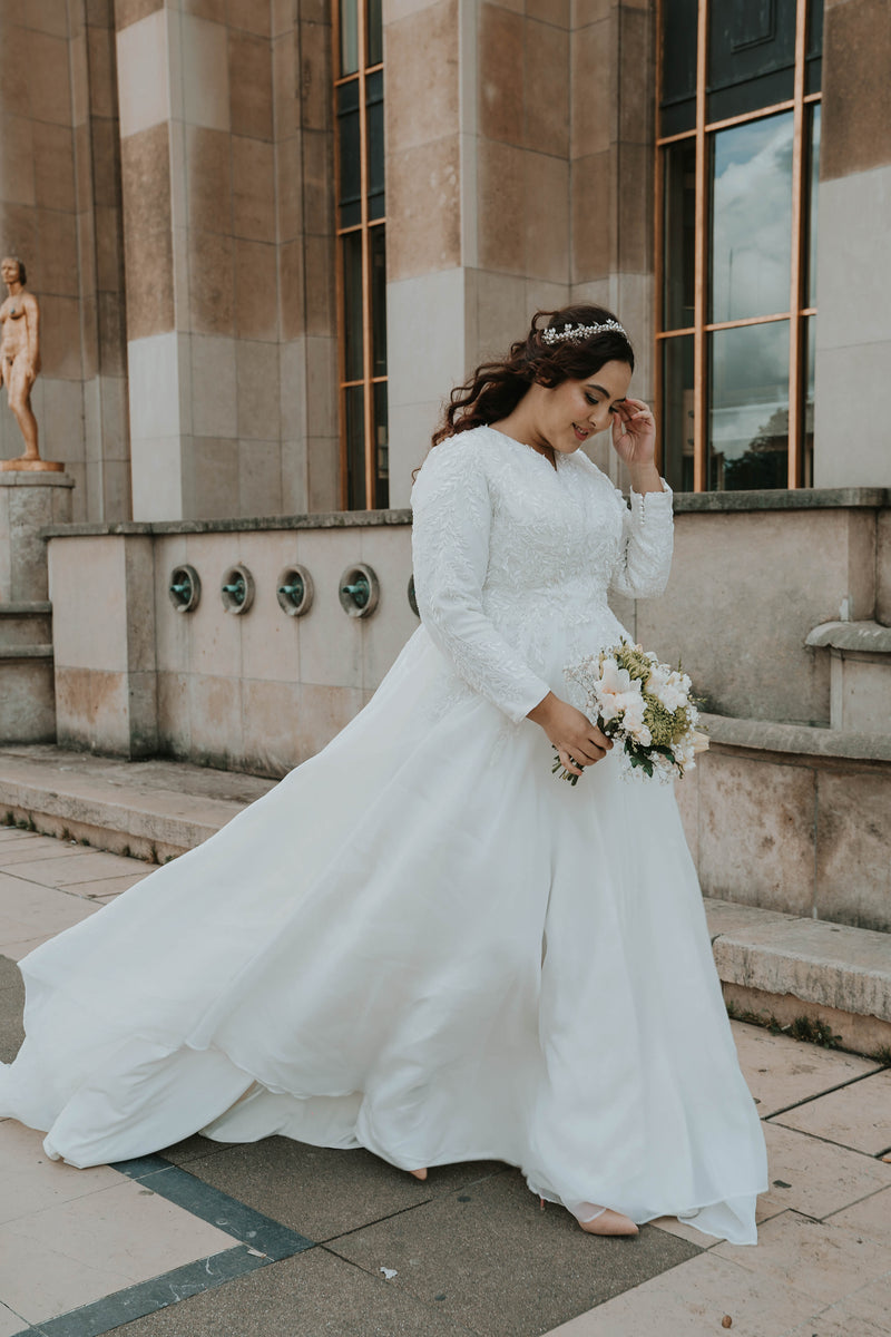 Robe de mariée création Nuage Blanc