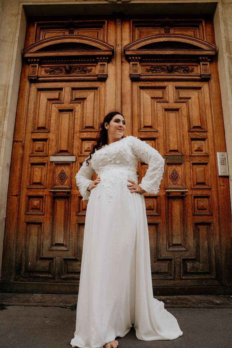 Robe de mariée création Nuage Blanc