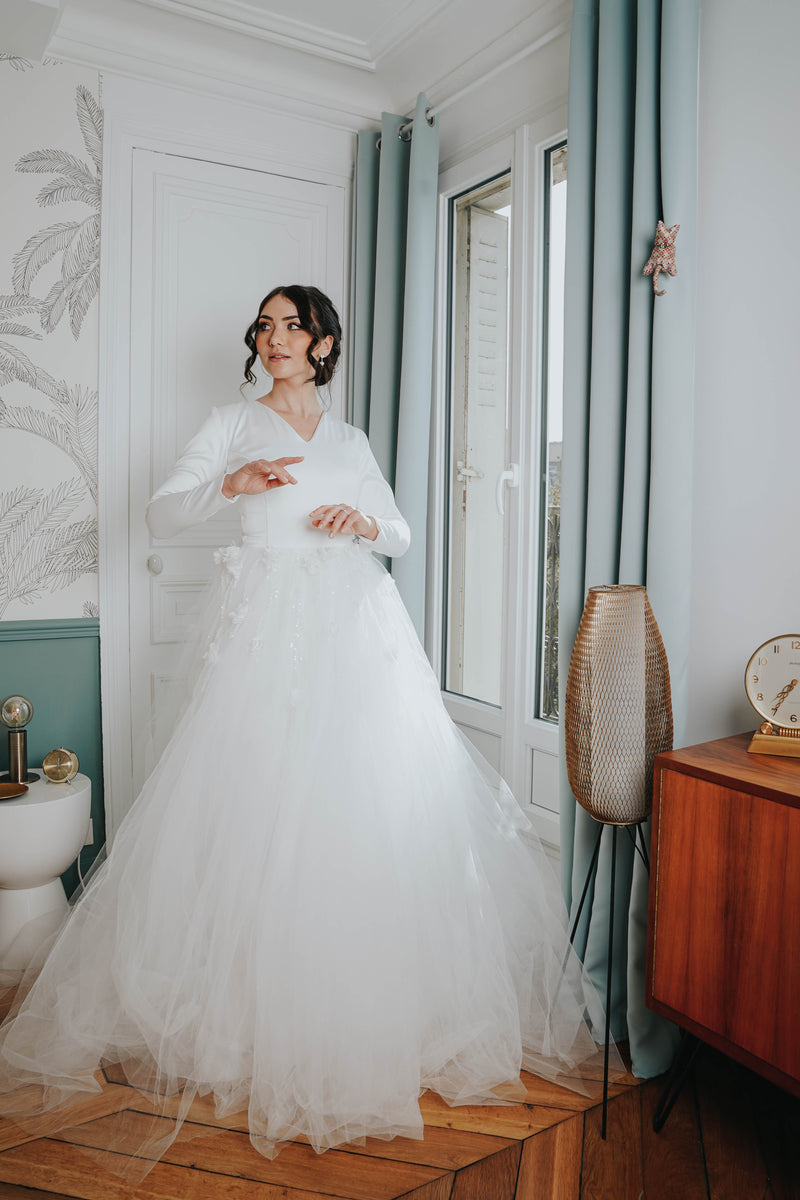 Robe de mariée création Nuage Blanc